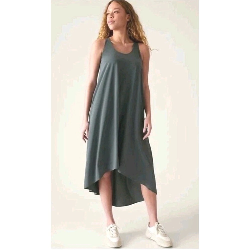 Athleta Gray Presidio High Low Racerback Sleeveless Dress Sz M Tall